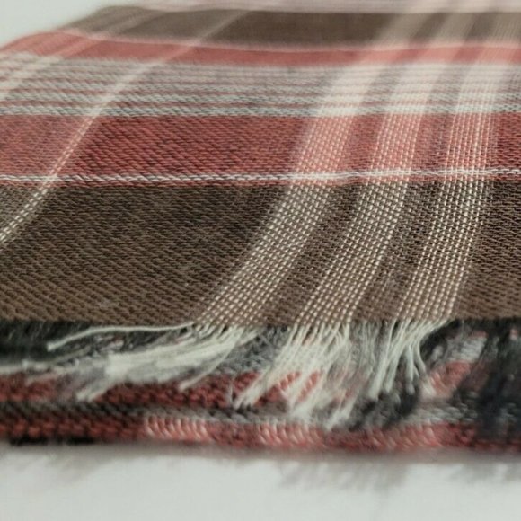 TOM FORD scarf Plaid red and brown cotton blend NWT - Picture 10 of 12